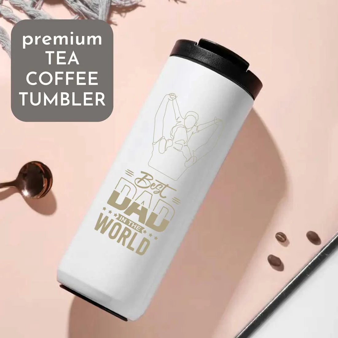 Useful Gifts for Dad Travel Coffee Tumbler Sipper Flask - Best Dad - Image 10