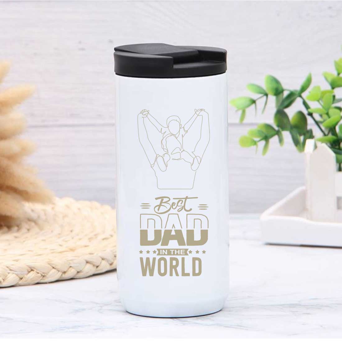 Useful Gifts for Dad Travel Coffee Tumbler Sipper Flask - Best Dad - Image 2