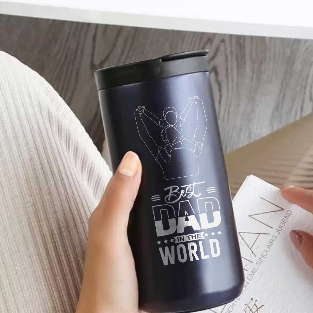 Useful Gifts for Dad Travel Coffee Tumbler Sipper Flask - Best Dad - Image 3