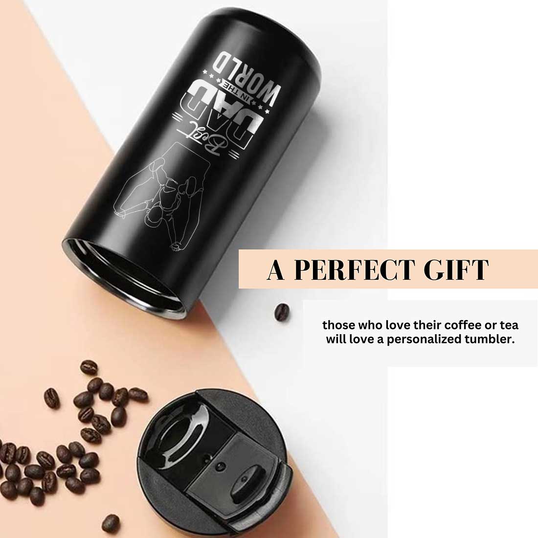 Useful Gifts for Dad Travel Coffee Tumbler Sipper Flask - Best Dad - Image 6