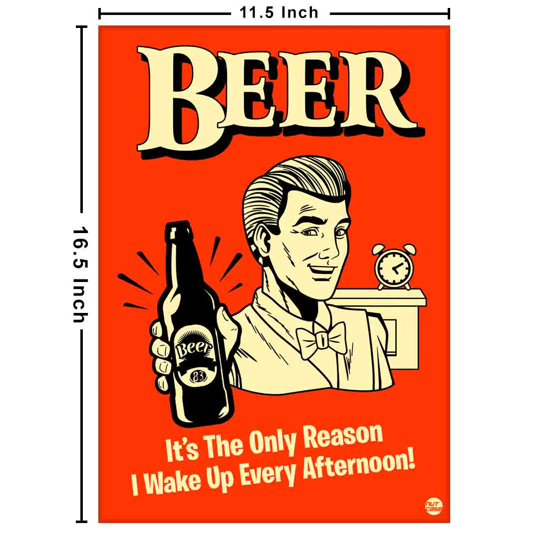 Designer Wall Art for Bar Living Room Hanging Decor for Home - Beer Reason I wake Up - Image 4