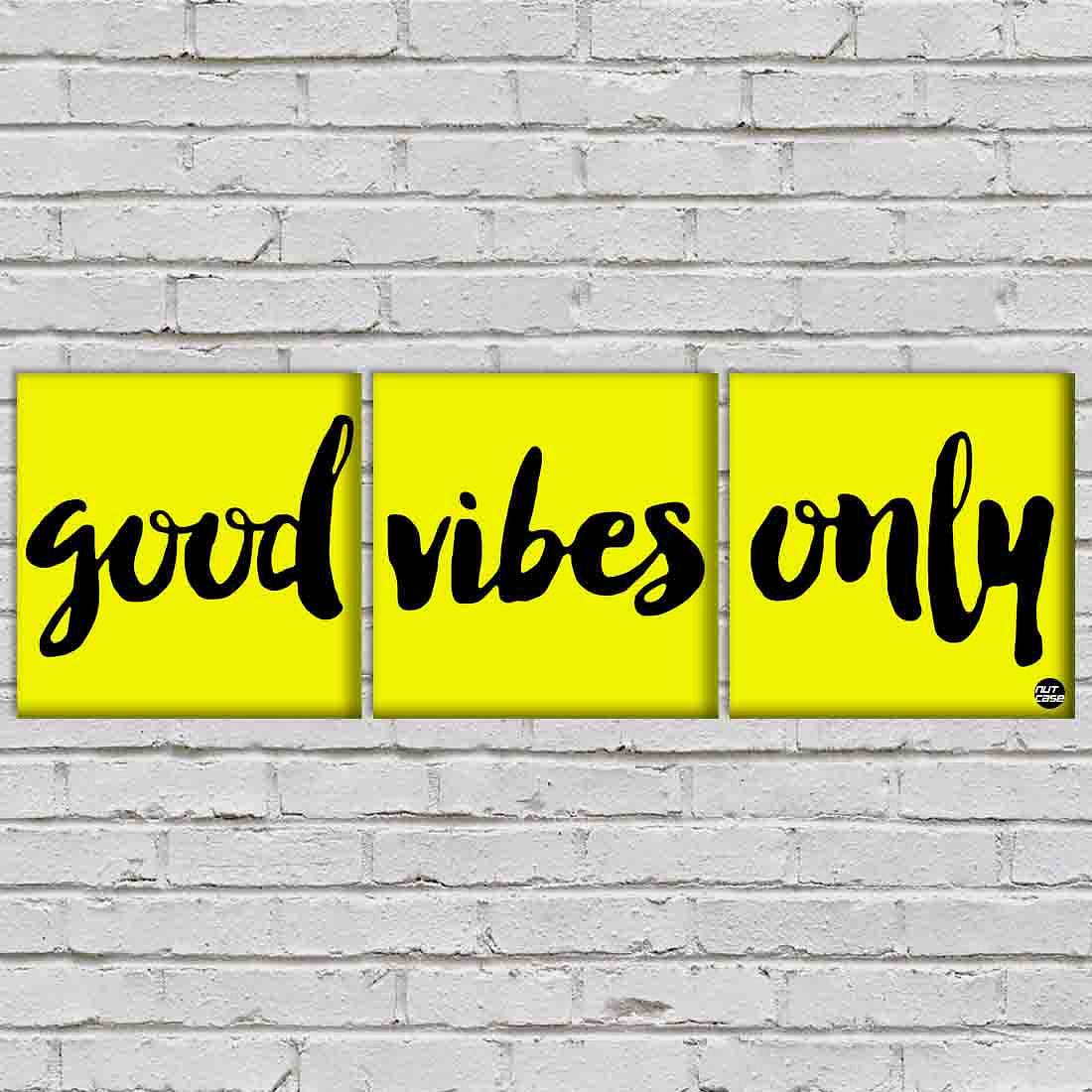 Wall Decor for Living Room Set Of 3 - Good vibes only