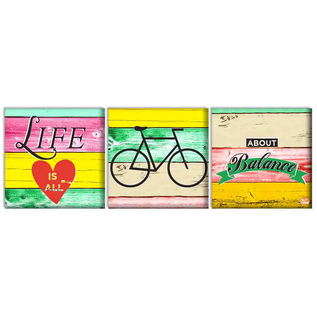 Wall Art Decor Hanging Panels Set Of 3 -life is all about balance
