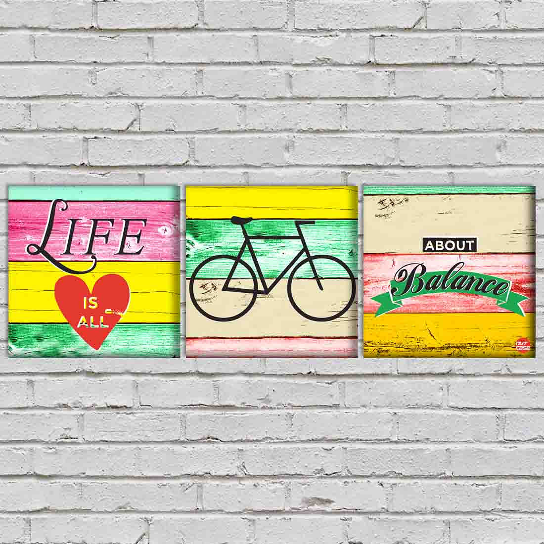 Wall Art Decor Hanging Panels Set Of 3 -life is all about balance - Image 2