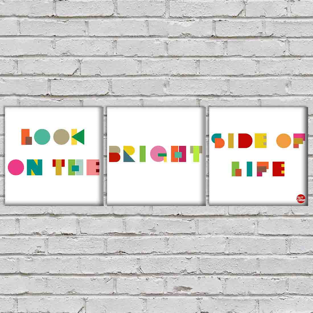 Wall Art Decor Hanging Panels Set Of 3 -look on the bright - Image 2