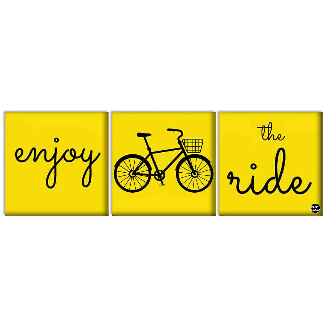 Wall Art Decor Hanging Panels Set Of 3 -enjoy the ride - Image 2