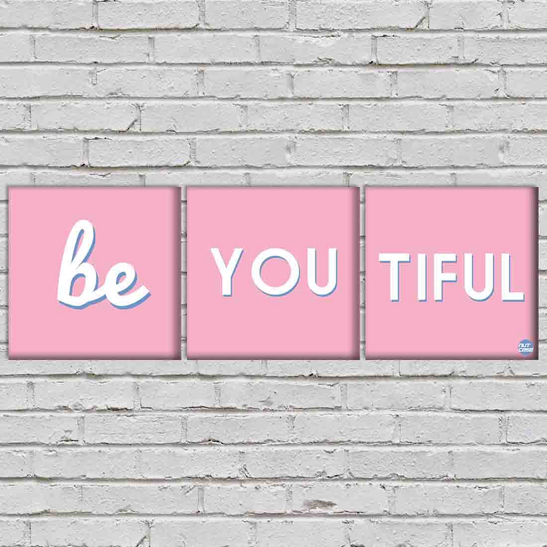 Designer Modern Wall Art Online Set Of 3 -be you tiful - Image 2
