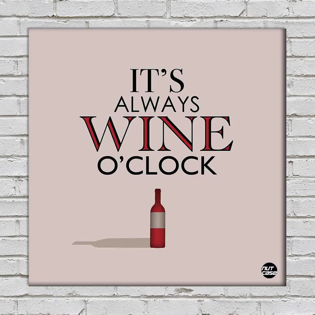 Wall Art Panels For Home Decor - Its Wine O'Clock White