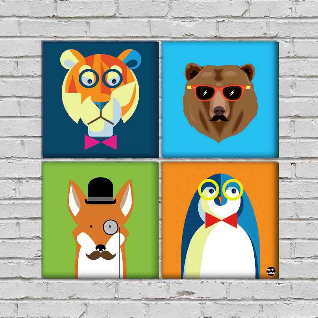 Wall Art Decor For Home Set Of 4 -Animals 2 - Image 2