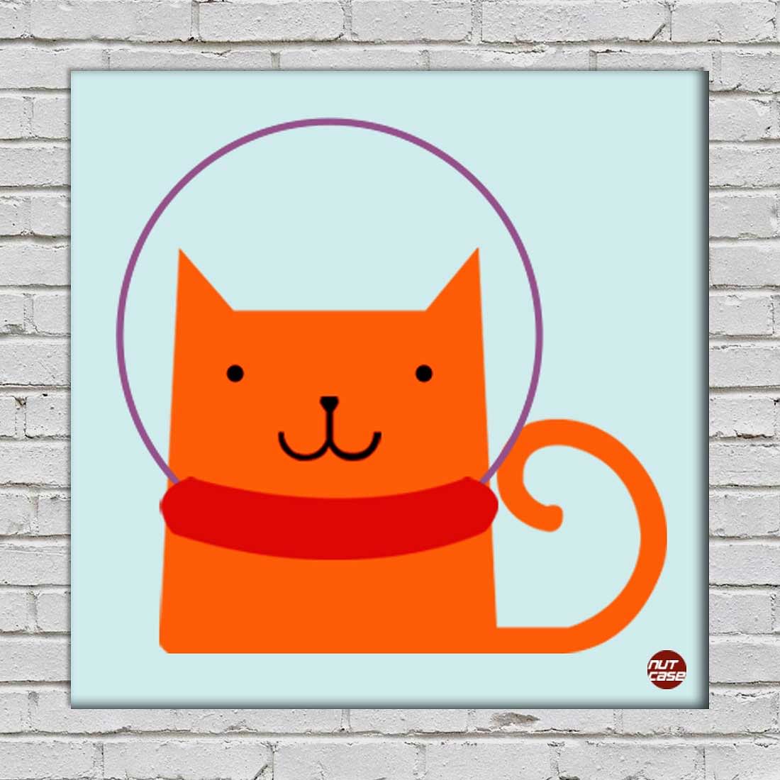 Wall Art Decor Hanging Panels - Cute Cat Skipping