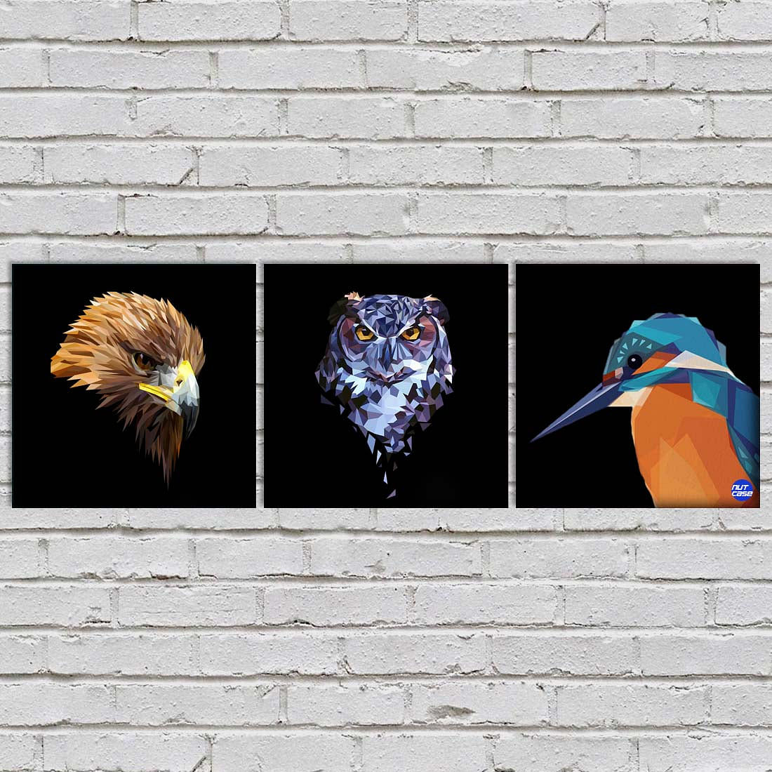 Wall Art Decor Hanging Panels Set Of 3 -Geometric Tiger - Image 2