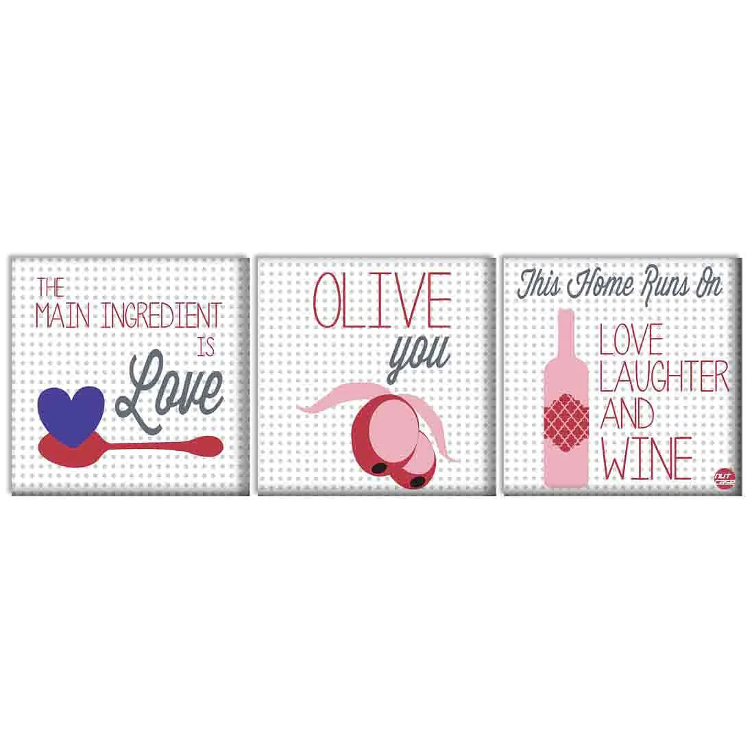 Wall Art Decor Panel For Home - Love Laughter and Wine