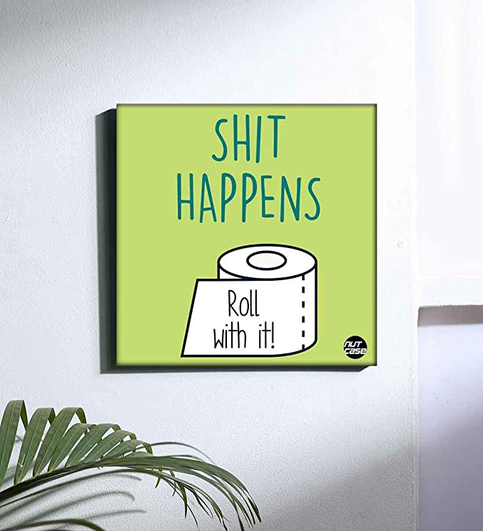 Wall Art Decor Panel For Home - Shit Happens Green - Image 3