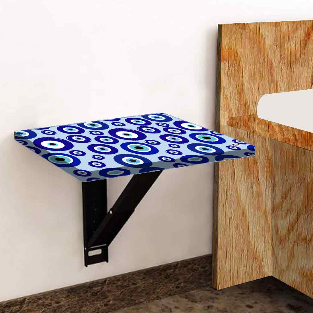Fold Down Wall Hung Bedside Table with Desk for Laptop - Evil Eye Protector