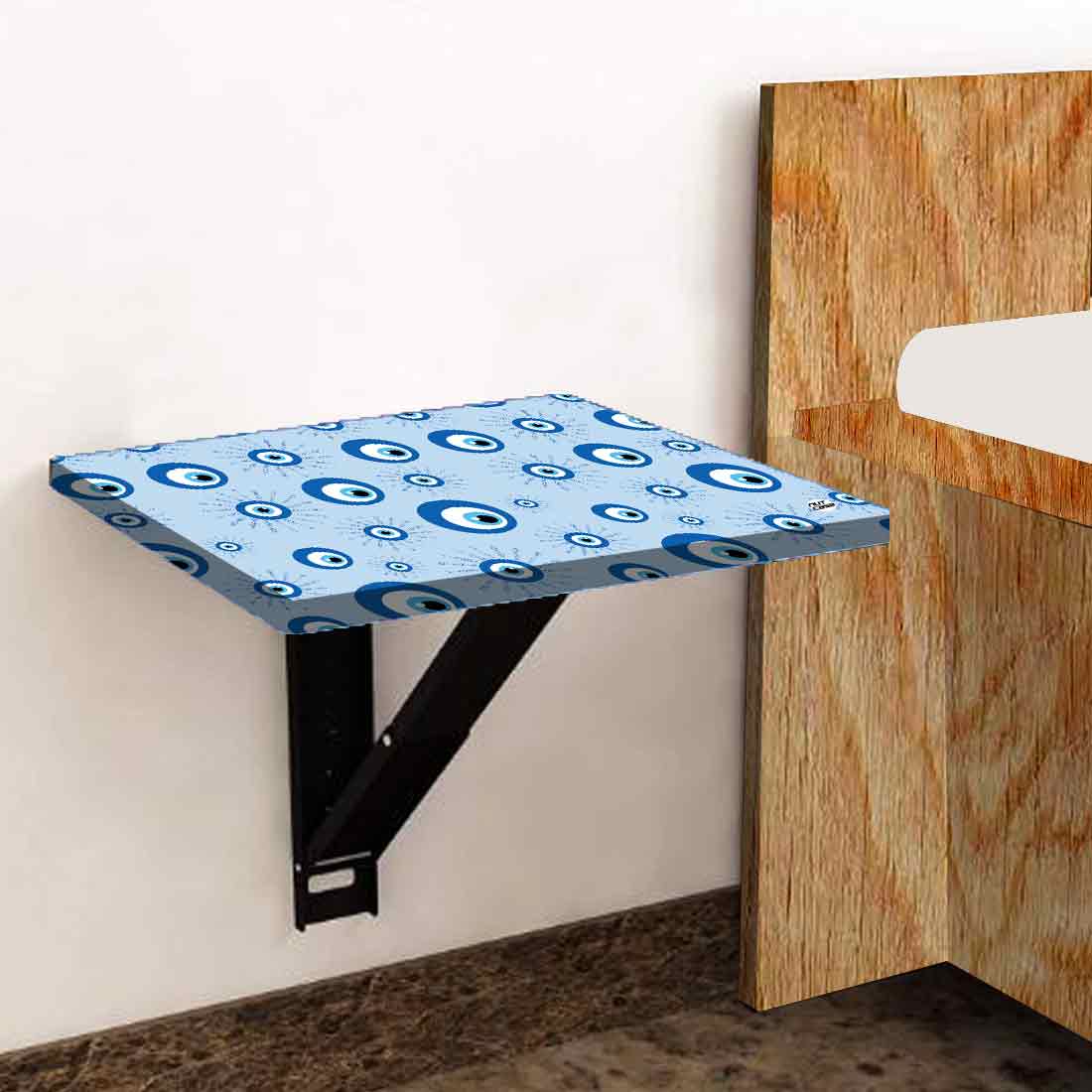 Fold Down Wall Hung Bedside Table with Desk for Laptop - Evil Eye Protector - Image 3
