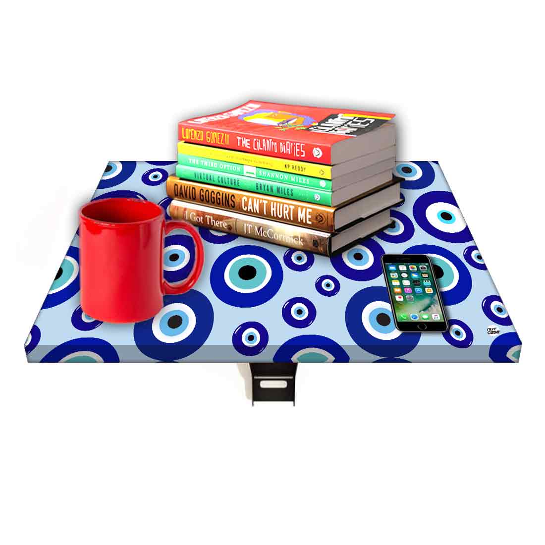 Fold Down Wall Hung Bedside Table with Desk for Laptop - Evil Eye Protector - Image 9