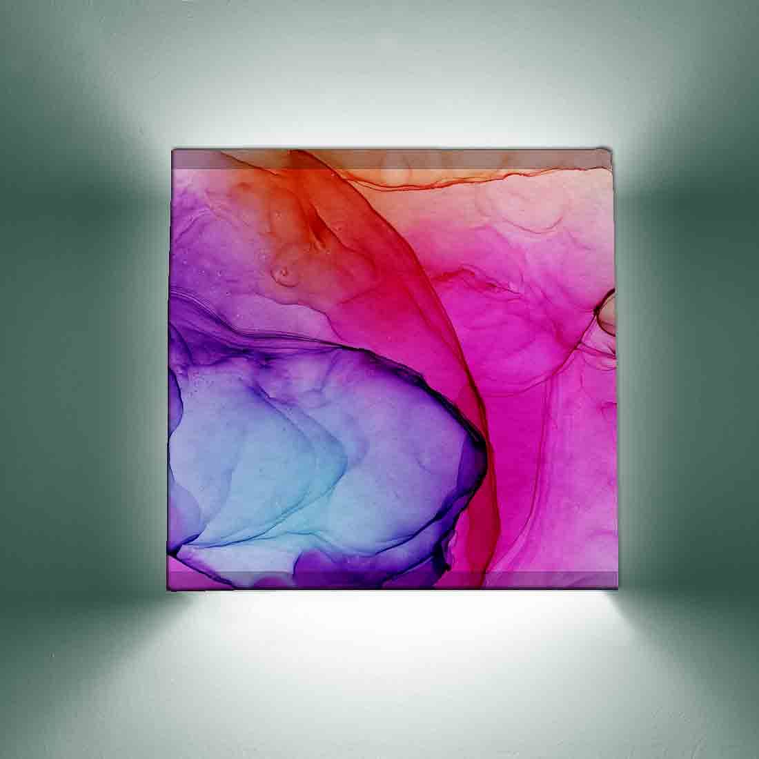 Stylish Square Wall Lamp - Pink Watercolor