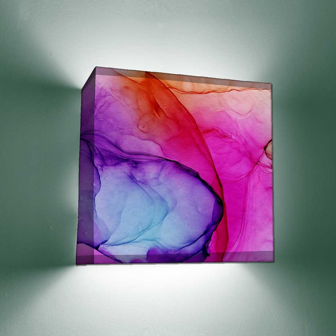 Stylish Square Wall Lamp - Pink Watercolor - Image 2
