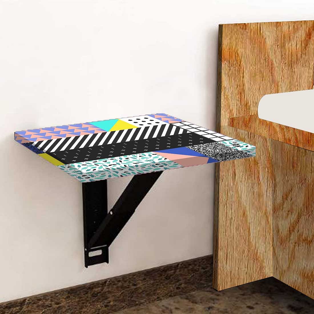 Fold Down Side Table Wall Mounted -  Line Pattern