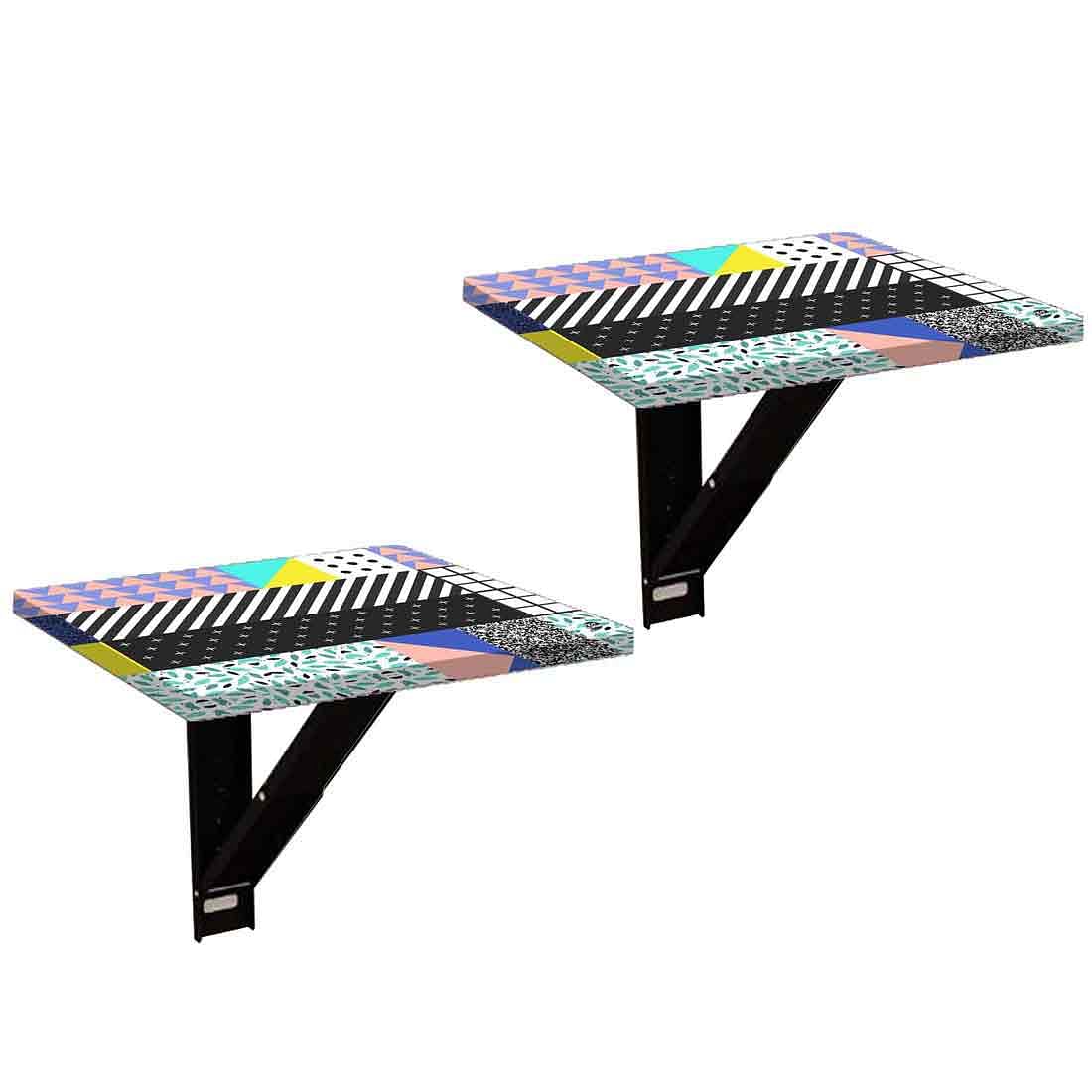 Fold Down Side Table Wall Mounted -  Line Pattern - Image 2