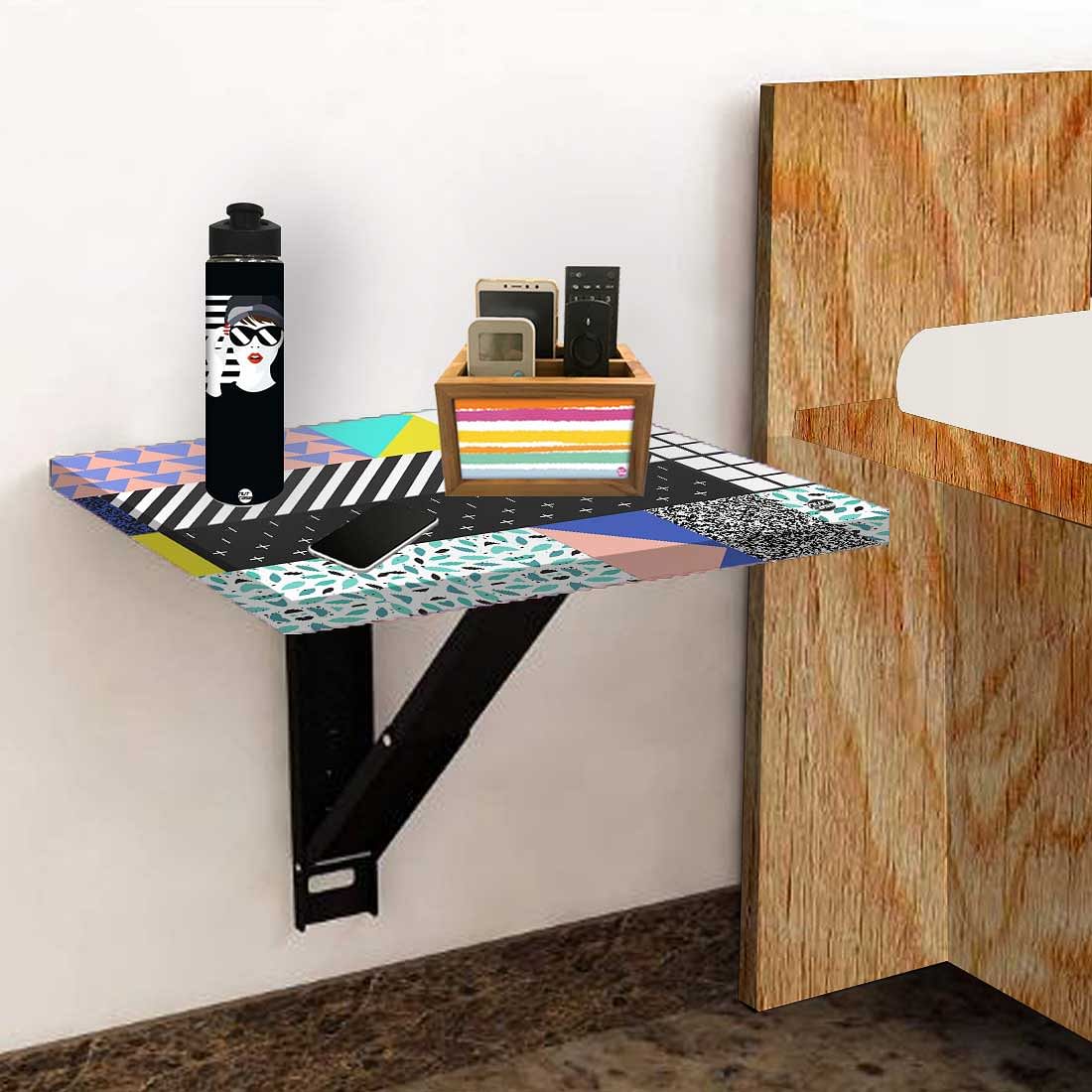 Fold Down Side Table Wall Mounted -  Line Pattern - Image 5
