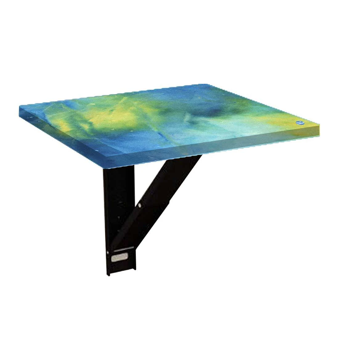 Small Bedside Table Floating - Arctic Space Dark Blue Green Watercolor - Image 6