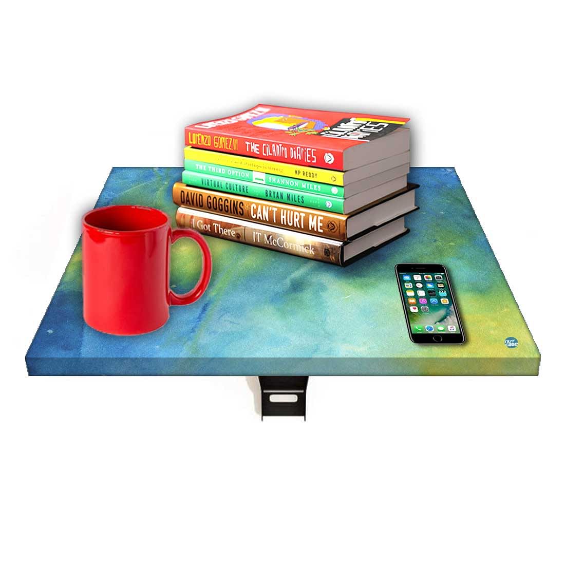 Small Bedside Table Floating - Arctic Space Dark Blue Green Watercolor - Image 7