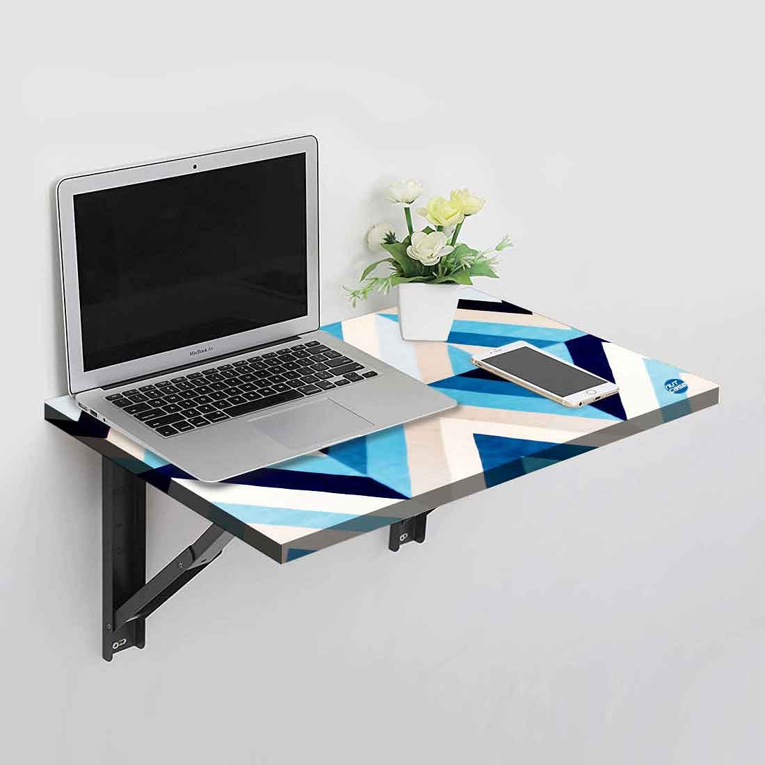 Wall Mounted Study Table for Work From Home - Blue Lines