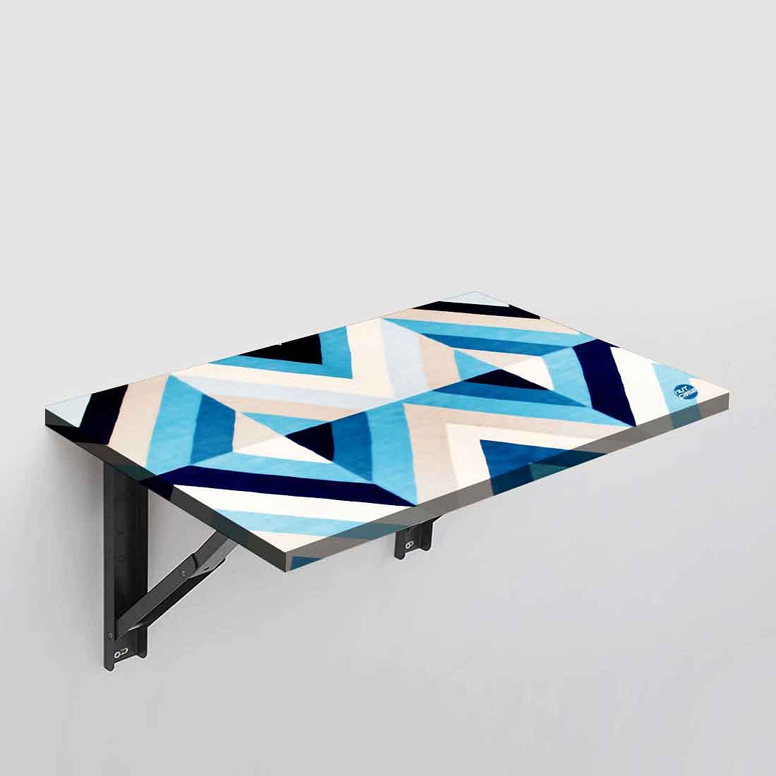Wall Mounted Study Table for Work From Home - Blue Lines - Image 2