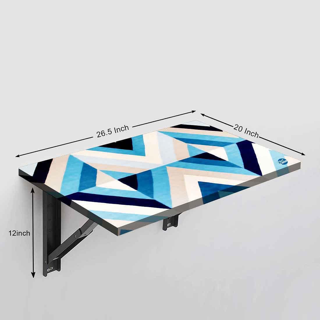 Wall Mounted Study Table for Work From Home - Blue Lines - Image 4