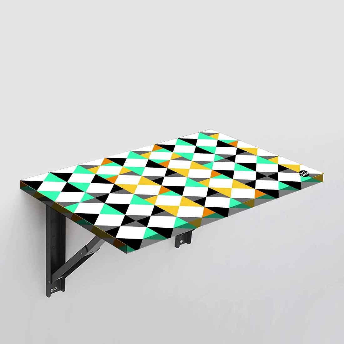 Wall Mounted Modern Work Table - Neon Geometric - Image 2