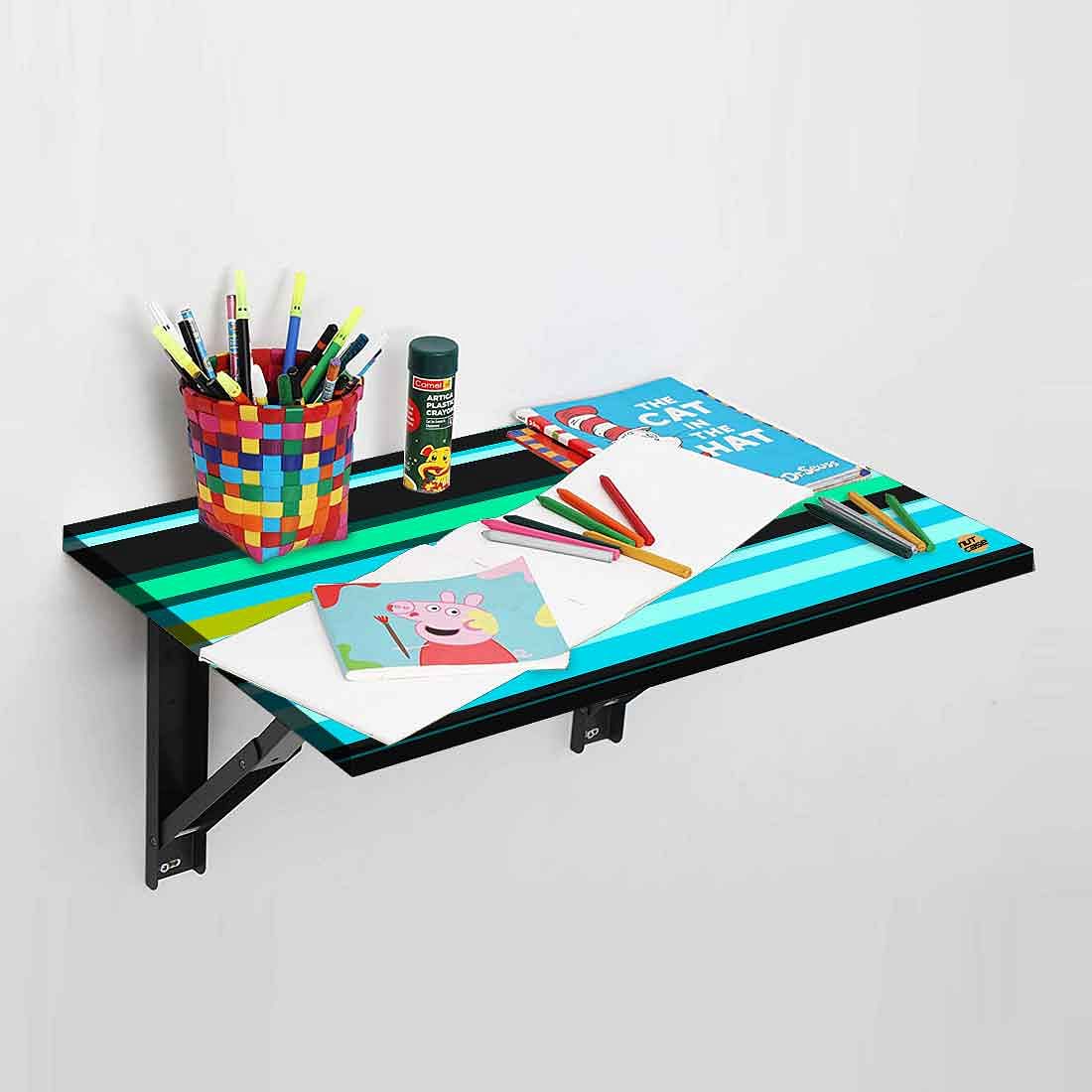 Foldable Study Table Wall Mounted - Neon Lines - Image 3