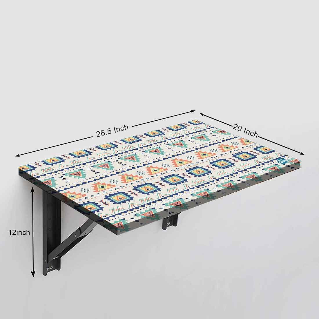 Wall Mounted Folding Study Table -  Aztec Pastel - Image 4