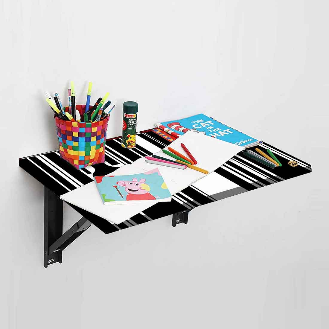 Wall Folding Study Table Mounted Table - - Wine - Image 3