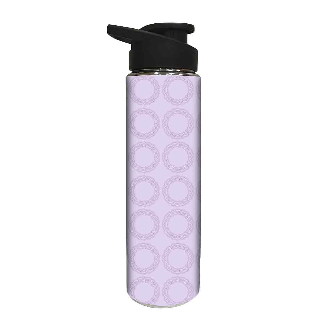 Designer Stainless Steel Sipper Bottle -  Purple Pattern Circle - Image 2