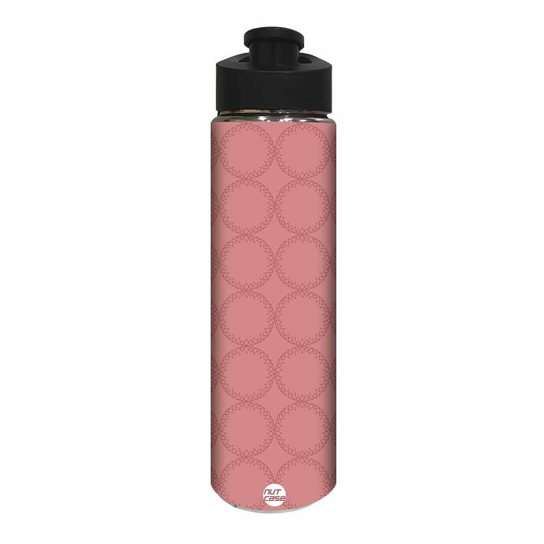 Stainless Steel Sipper Bottle - Peach Pattern Circle