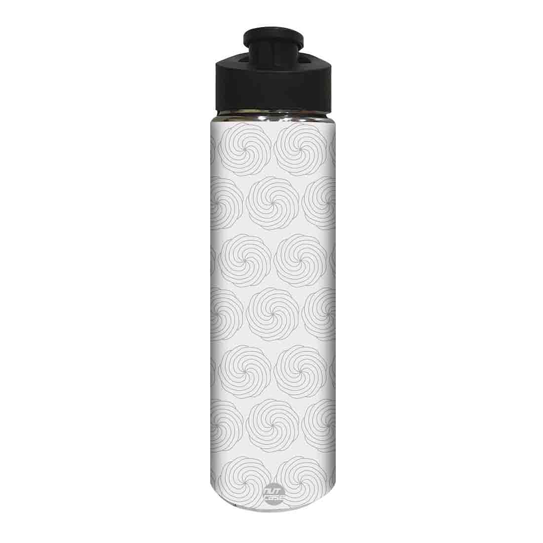 Stainless Steel Sipper Bottle - Grey Designer Flower Pattern