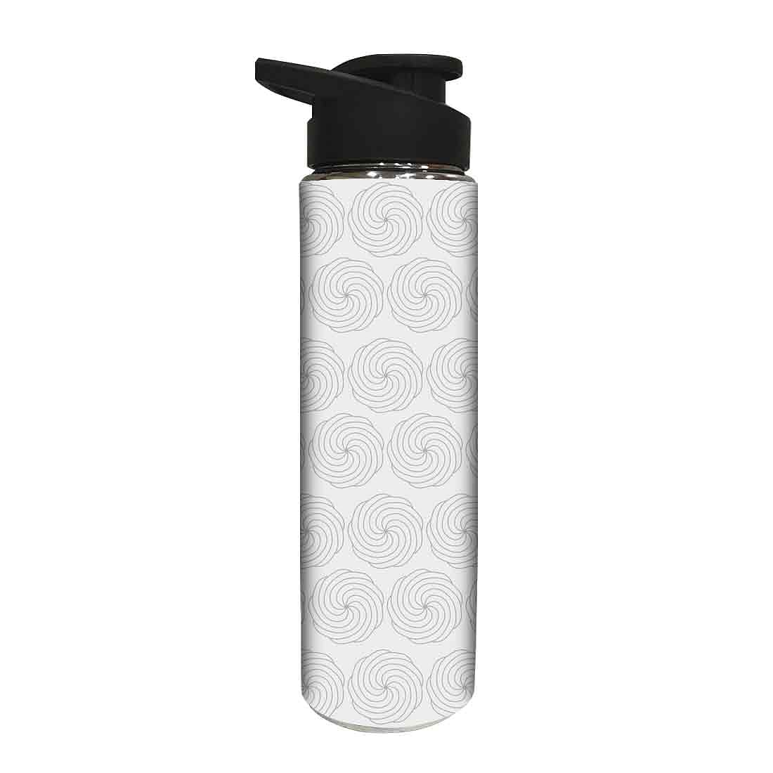 Stainless Steel Sipper Bottle - Grey Designer Flower Pattern - Image 2