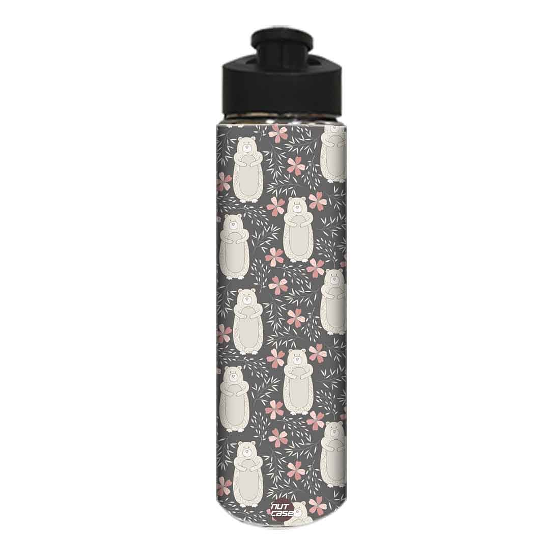 Designer Stainless Steel Sipper Bottle - Bear and Flower
