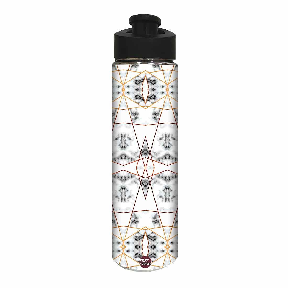 Stainless Steel Water Bottle - Black and White Marble
