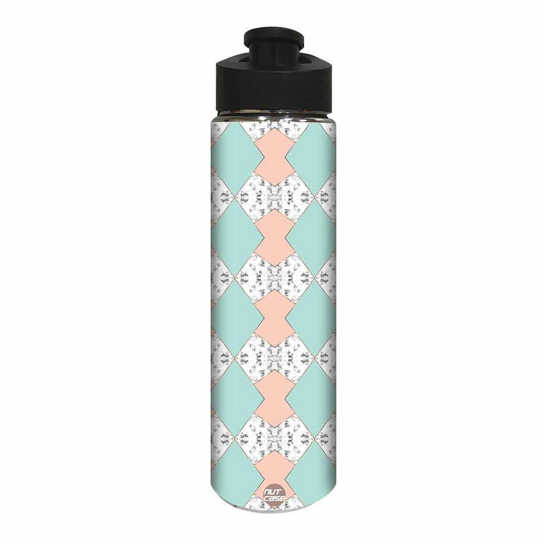 Stainless Steel Sipper Bottle - Green and Pink Marble