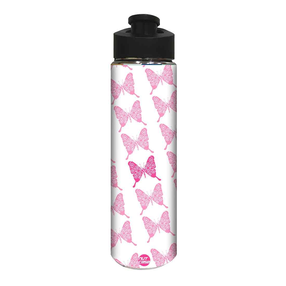 Designer Stainless Steel Sipper Bottle - Pink Butterfly