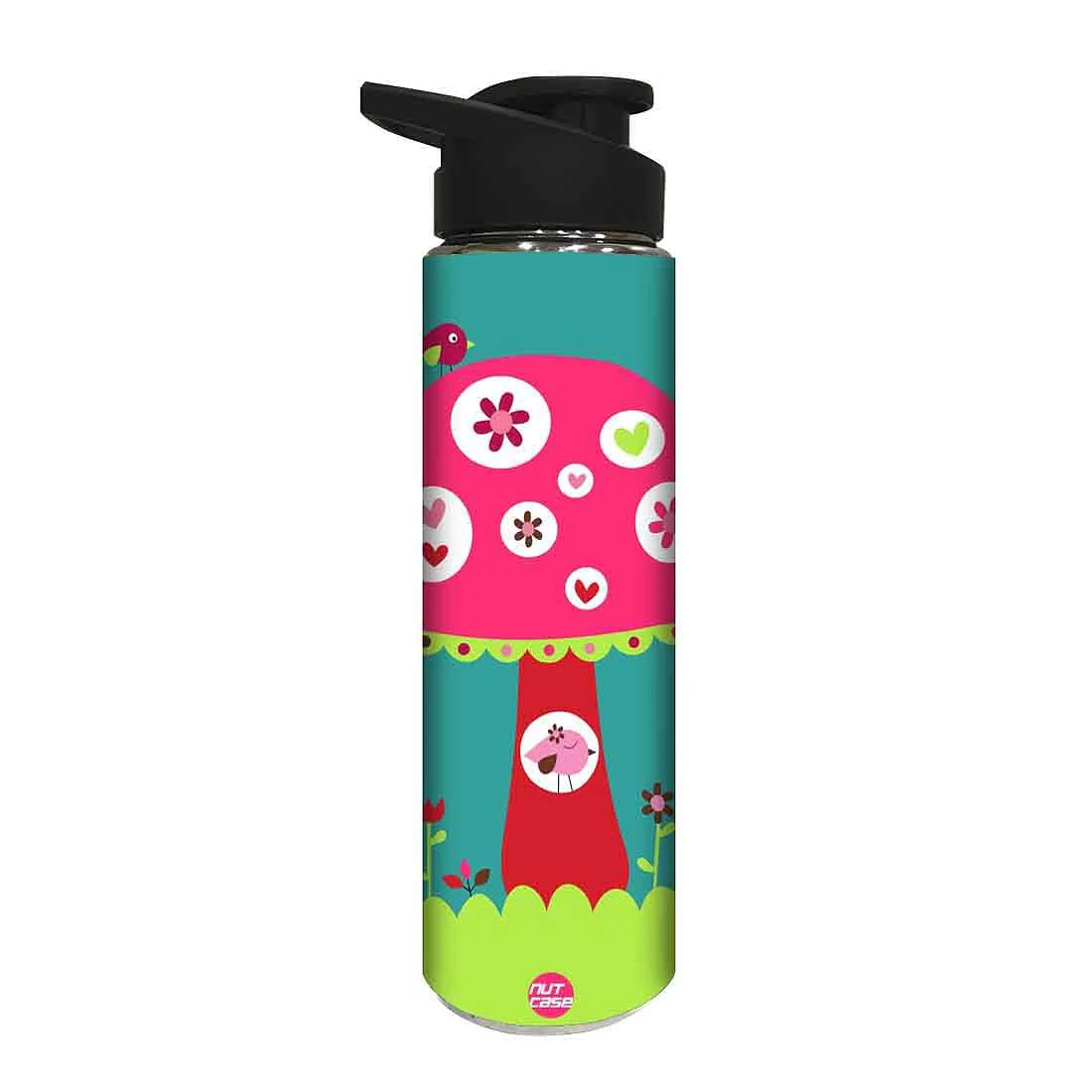Stainless Steel Sipper Bottle -  Pink Mushroom - Image 2