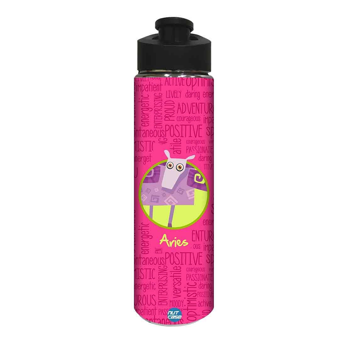 Designer Stainless Steel Sipper Bottle - Aries Zodiac Signs