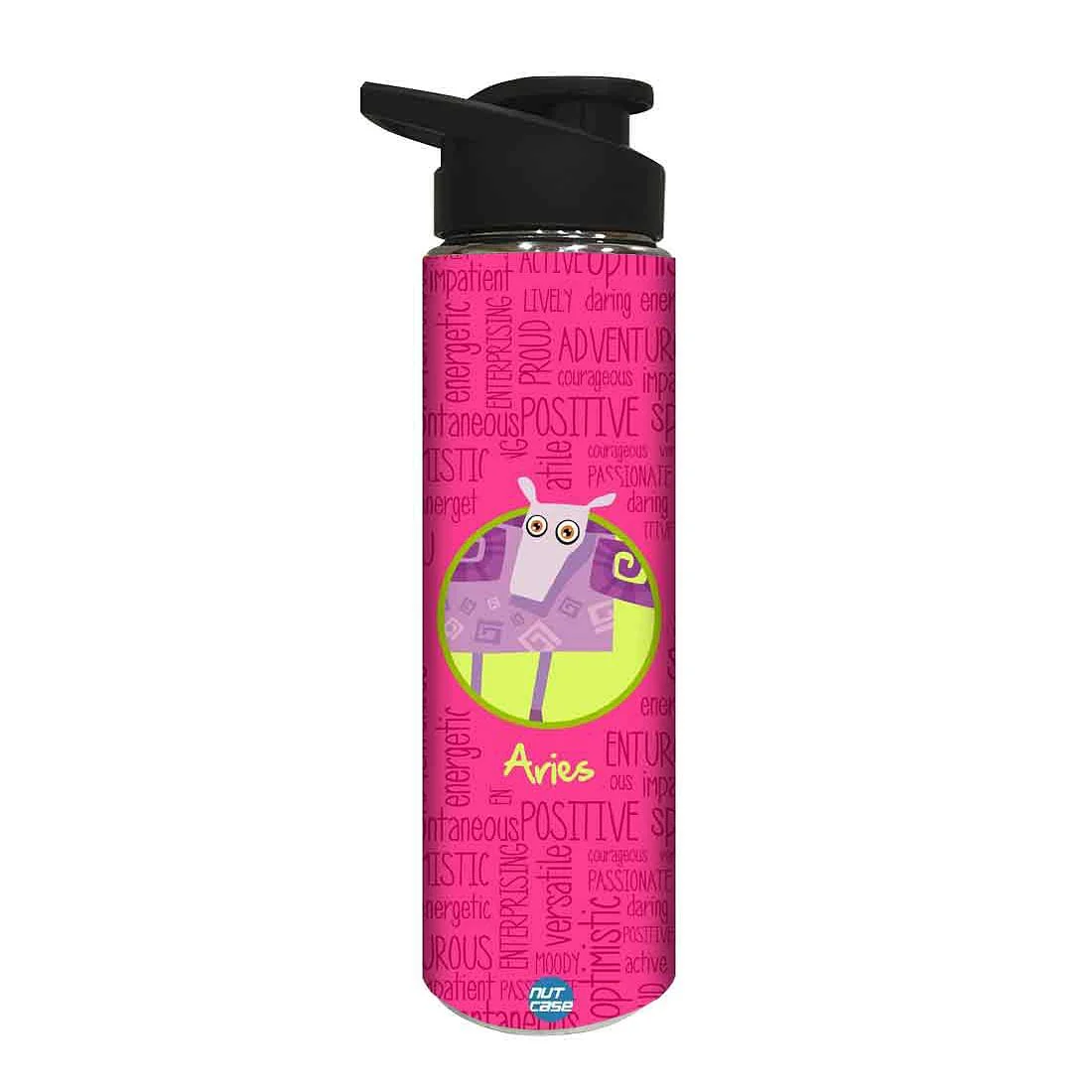 Designer Stainless Steel Sipper Bottle - Aries Zodiac Signs - Image 2