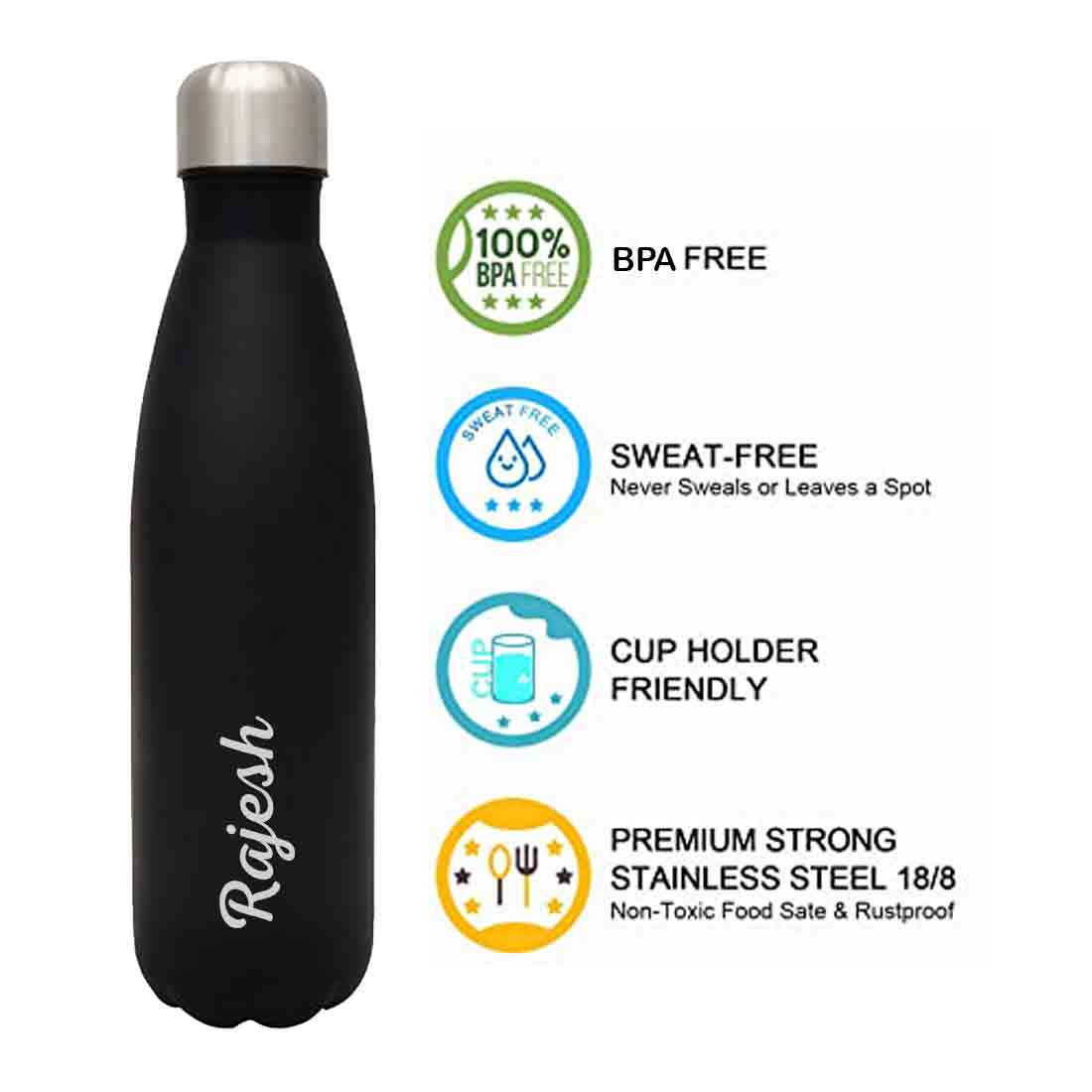 Personalized Water Bottle Insulated Stainless Steel Hot & Cold Cola Thermos - Add Name - Image 5