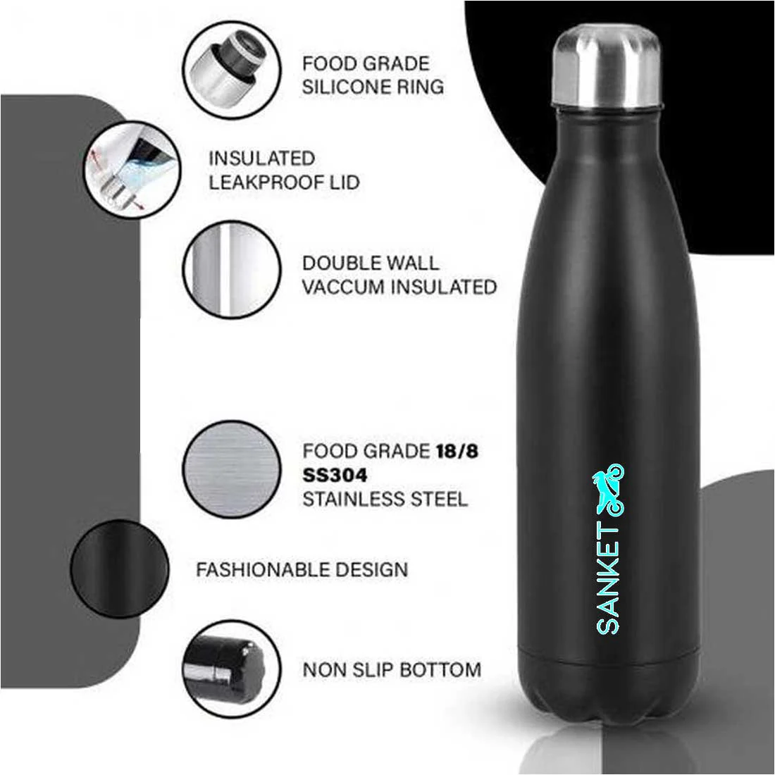 Water Bottles for Students - Customized Stainless Steel Insulated Water Bottle 500ml - Image 11