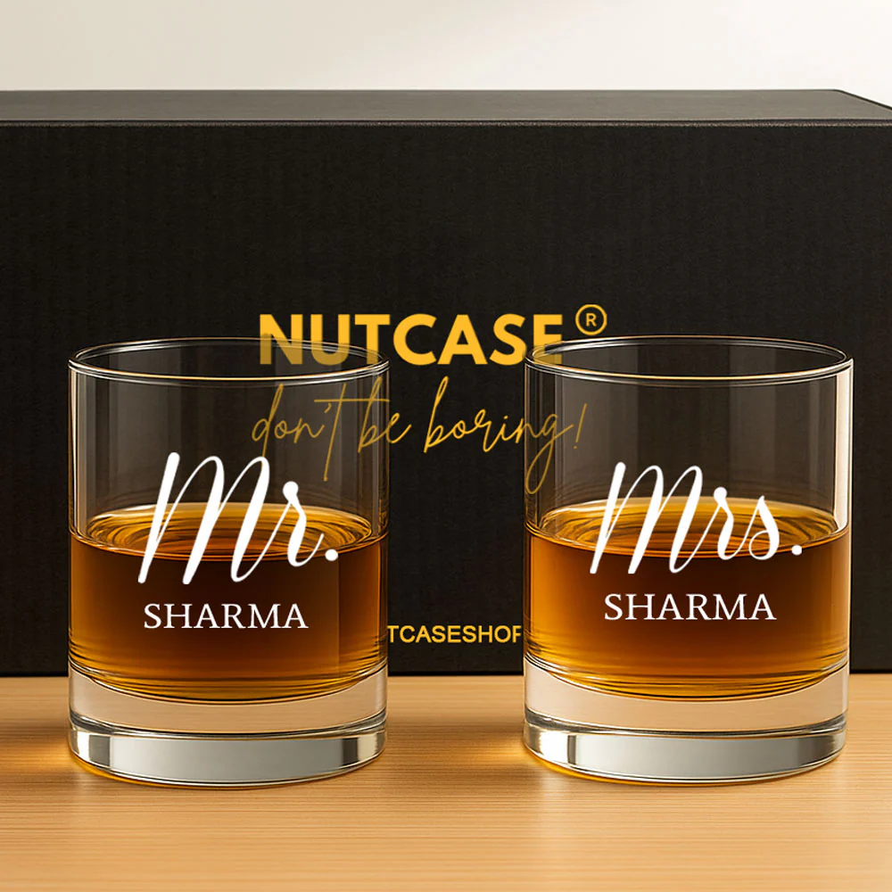Mr & Mrs Whiskey Glass Set - Gift Box for Couples - Image 6