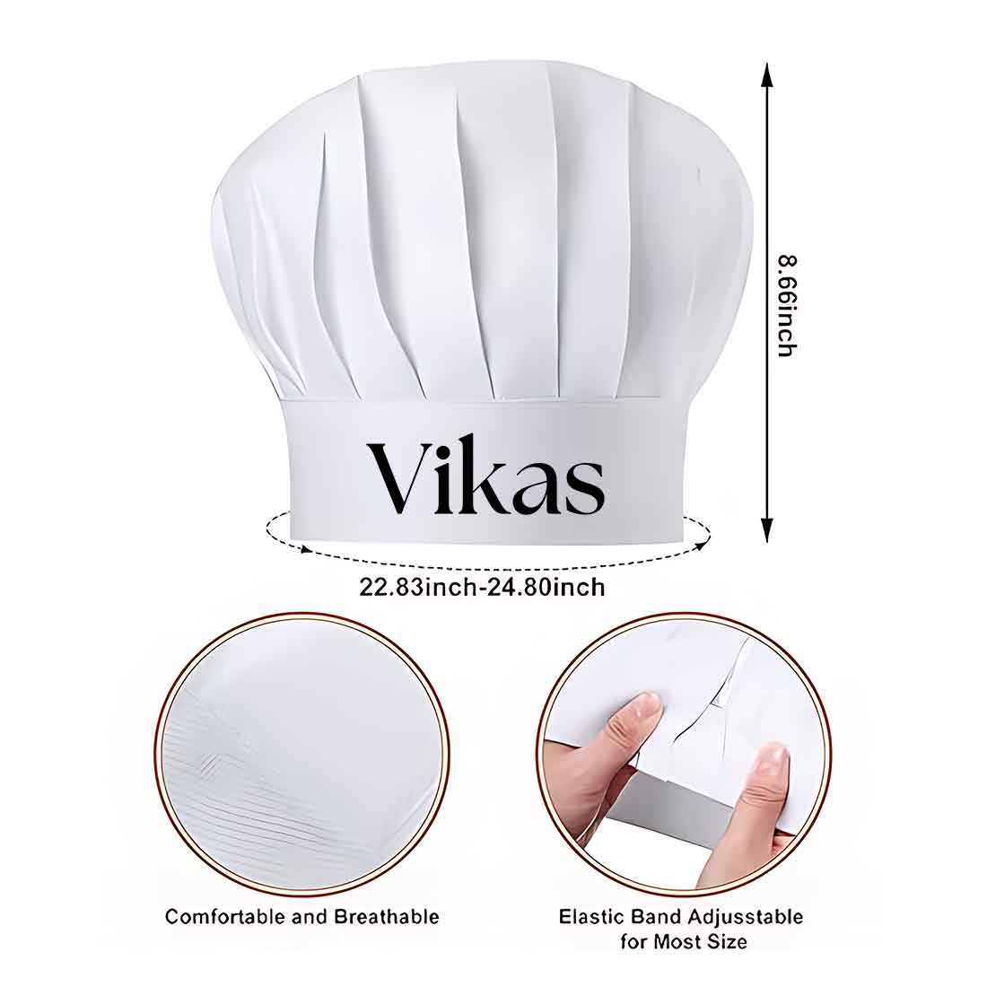 White Chef Hat - Personalize with Your Name - Image 6