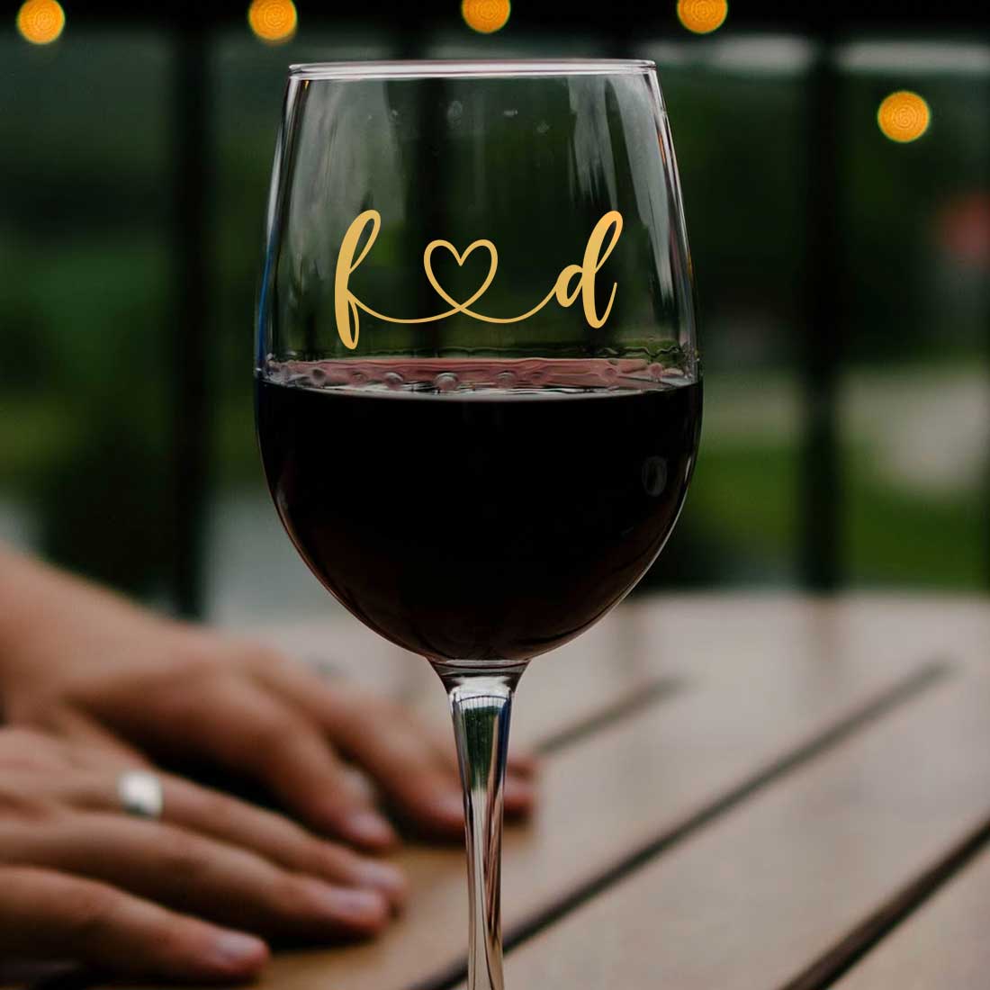 Custom Wine Glasses for Girlfriend Wife Valentines Day Anniversary Gift - Heart - Image 2